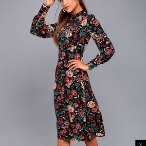 Lulus Retro Ready Floral Midi Dress